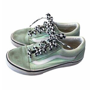 Vans Old Skool Green White Suede/Canvas Sneakers 1